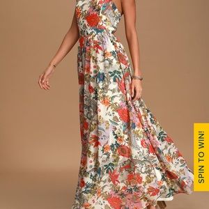 Lulus Cream colored floral dress